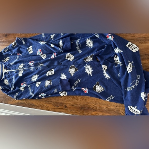 DRAKE GENERAL ARBORIST Blue Jays button up onesie pajama (US size XS) - Picture 3 of 4